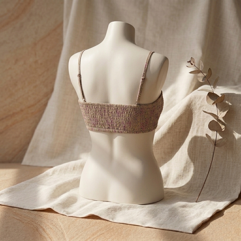 Beige base with floral buta Bralette - Image 3