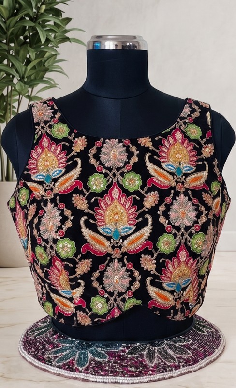 Embroidered Black Blouse - Image 6