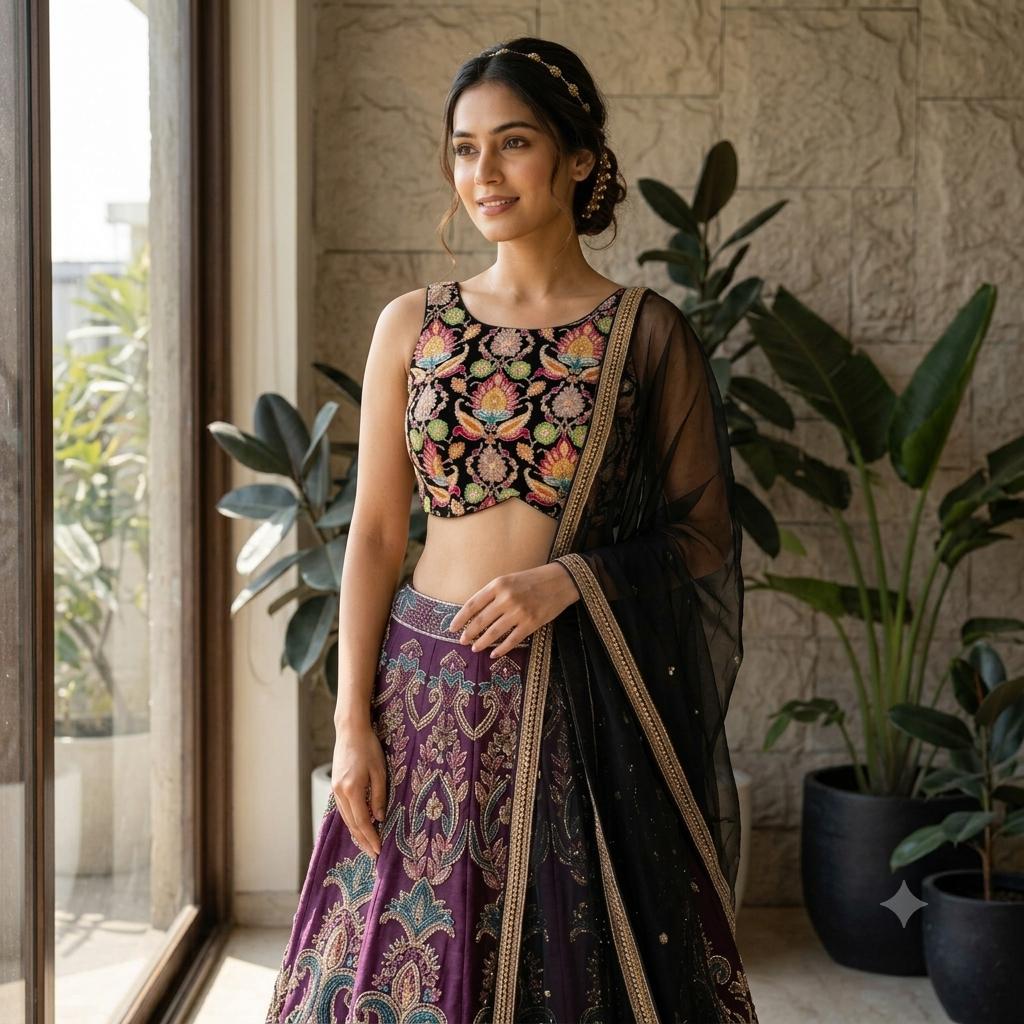Embroidered Black Blouse - Image 3