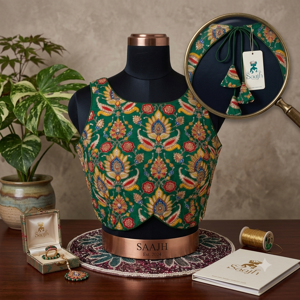 Embroidered Green Blouse - Image 5