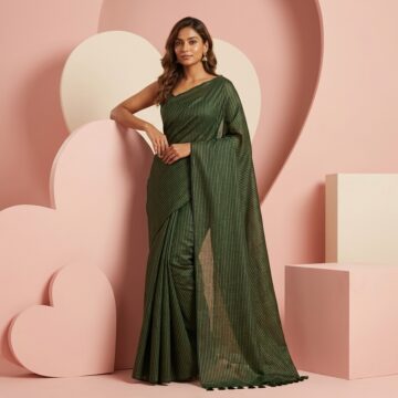 Green Stripe Mul Cotton