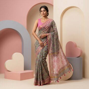 Gulabi Blush Kota Doria - Ready to wear