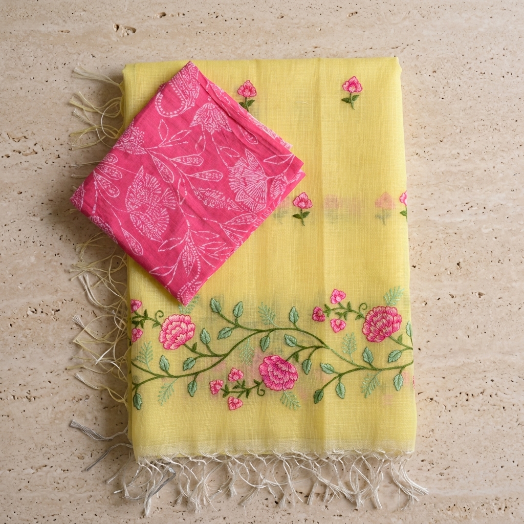 Kanak Yellow Kota Doria - Image 3