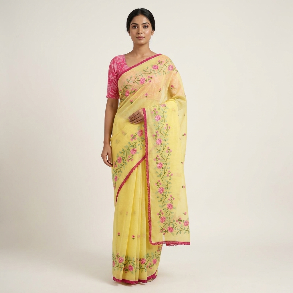 Kanak Yellow Kota Doria - Image 2