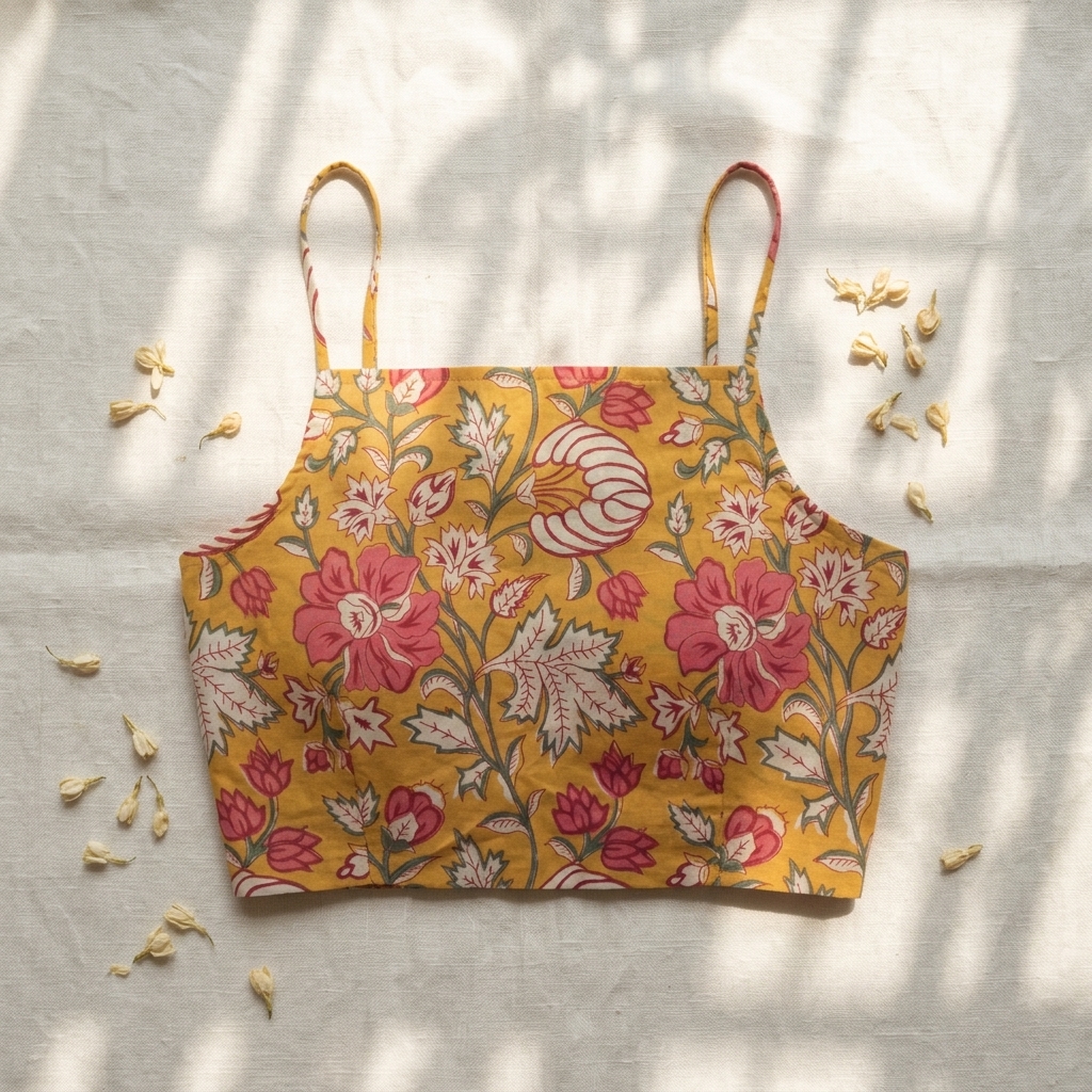 Mustard block print Bralette - Image 3