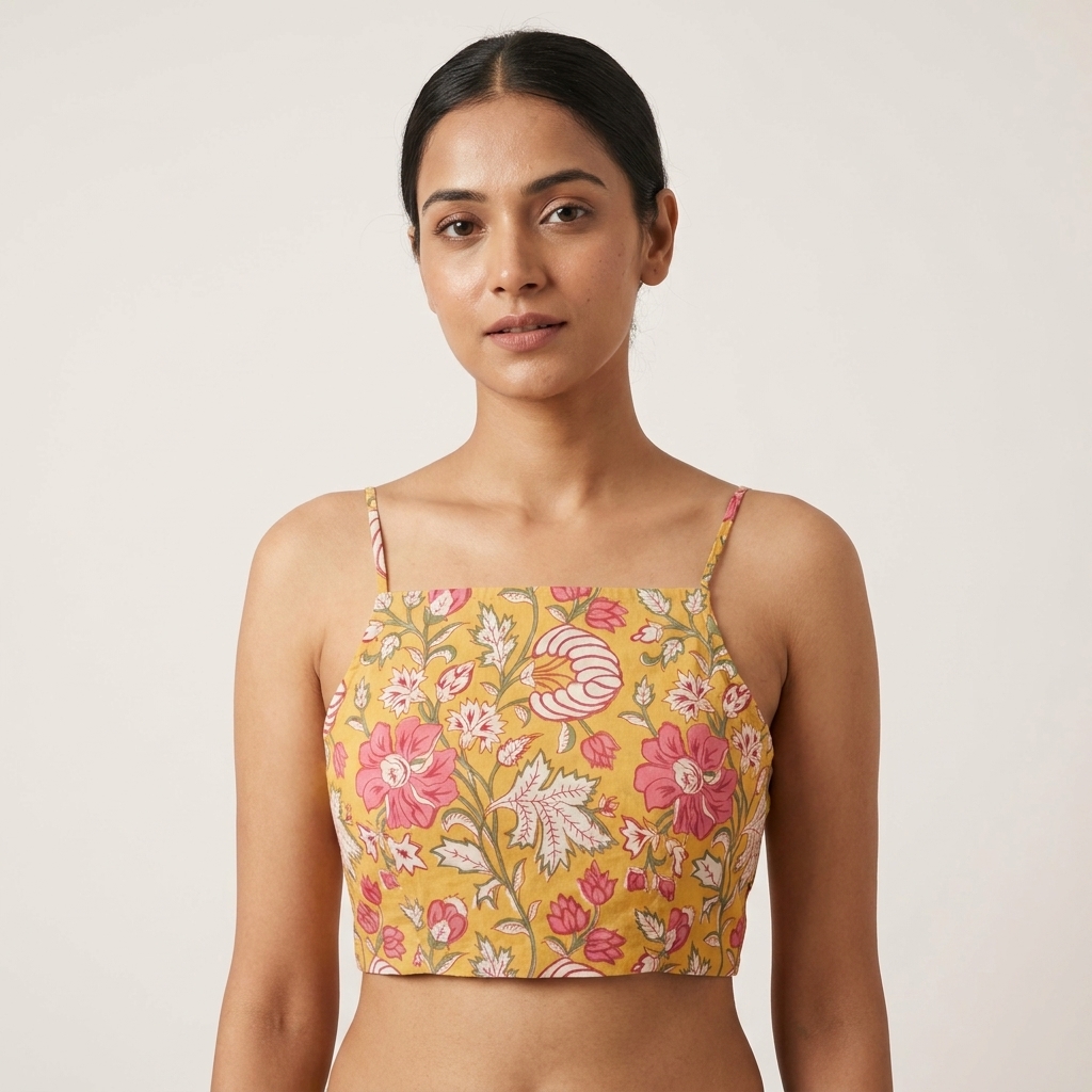 Mustard block print Bralette - Image 4