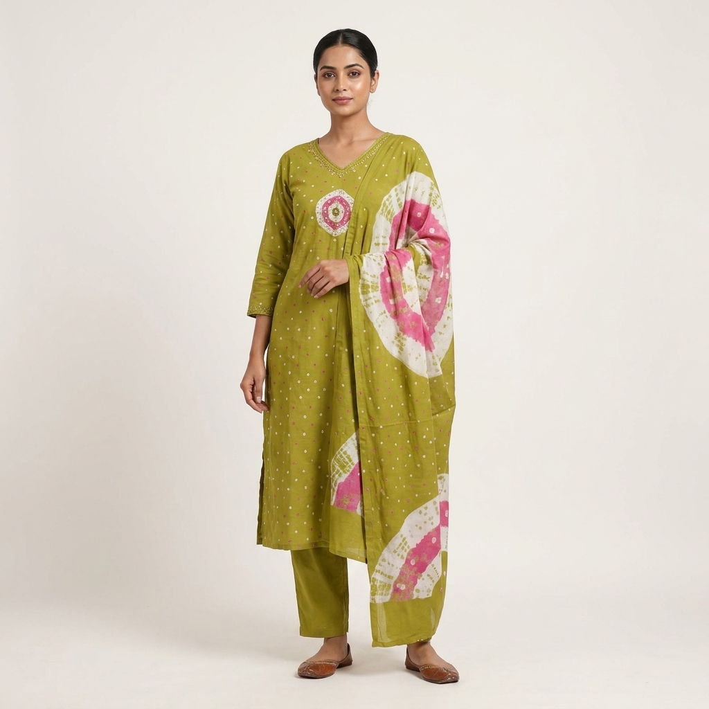 Nazakat 3 piece set in Green - Image 3
