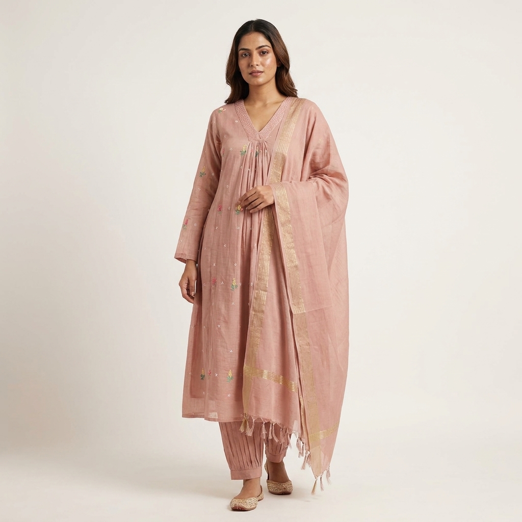 Nazakat 3 piece set in Peach - Image 3