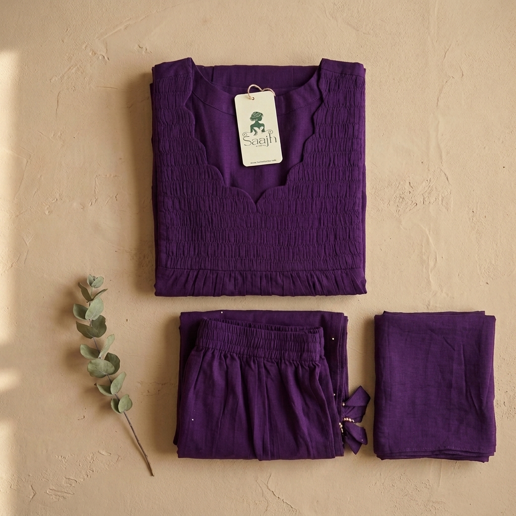 Nazakat 3 piece set in Purple - Image 4
