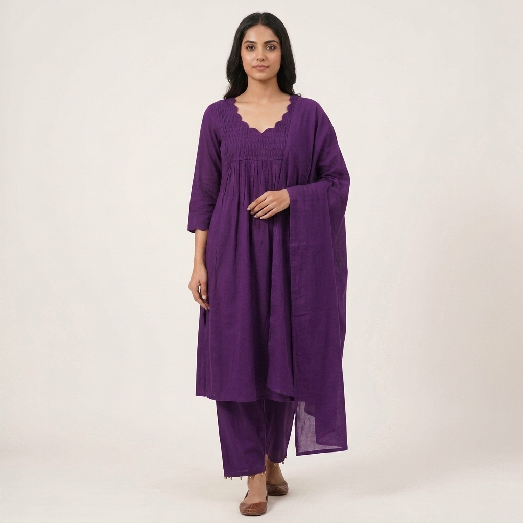 Nazakat 3 piece set in Purple - Image 3