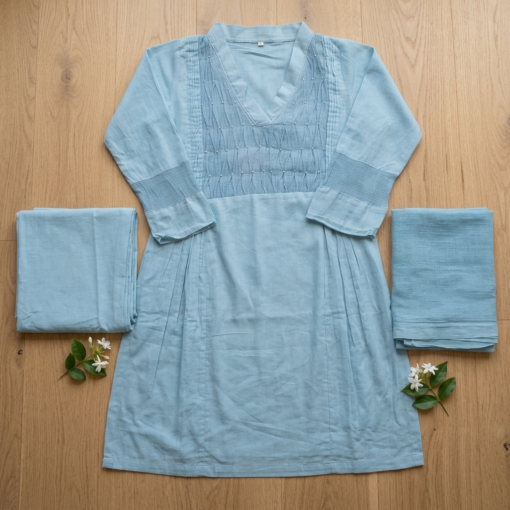Nazakat 3 piece set in Sky Blue - Image 3