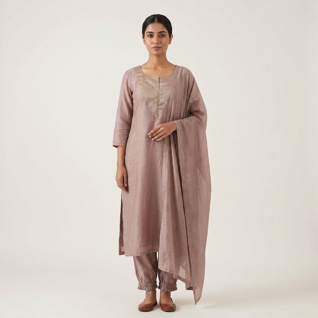 Nazakat 3 piece set in chocolate shade - Image 4