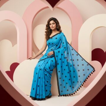 Polka Dot Mul Cotton - Blue