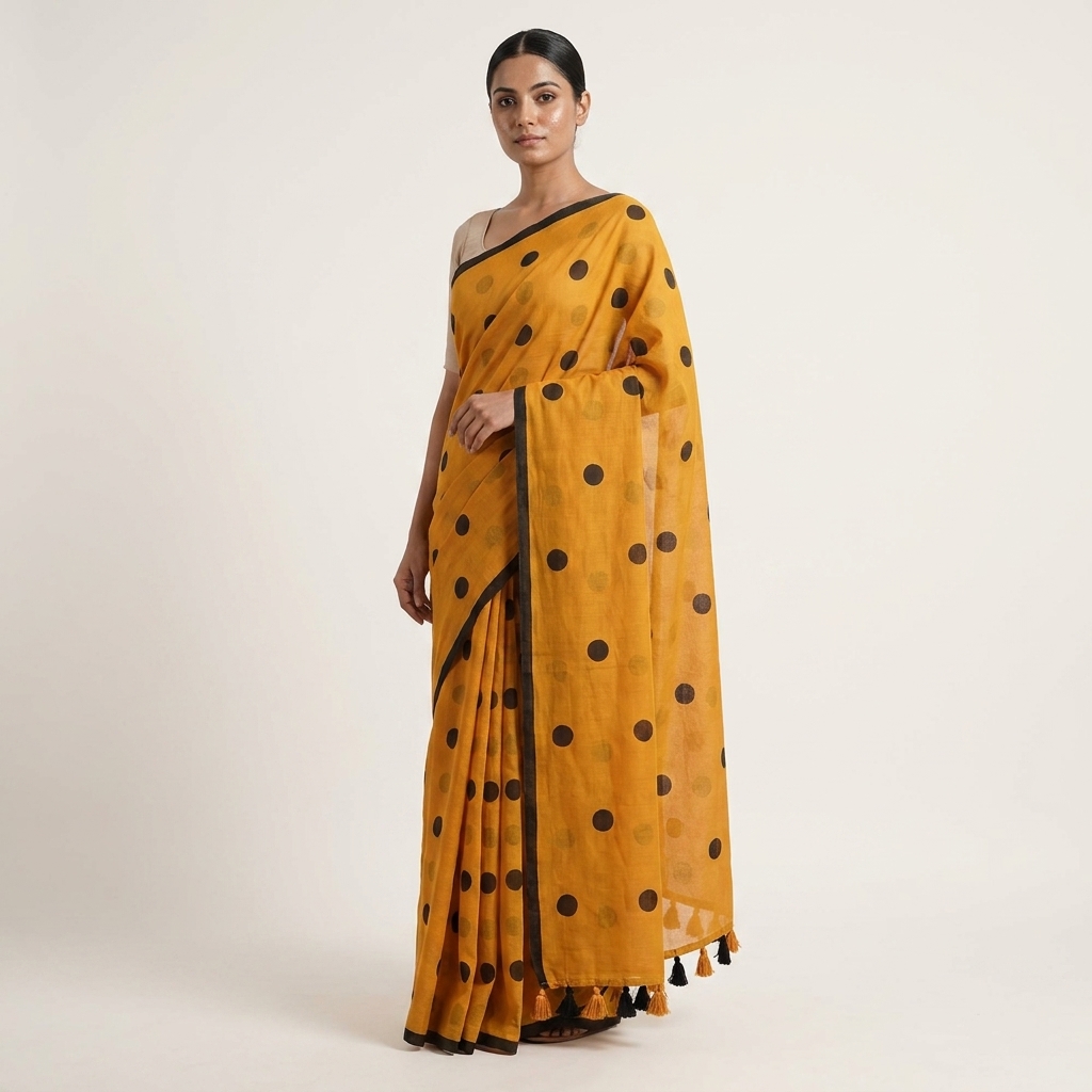 Polka Dot Mul Cotton - Orange - Image 2