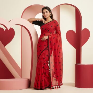 Polka Dot Mul Cotton - Red