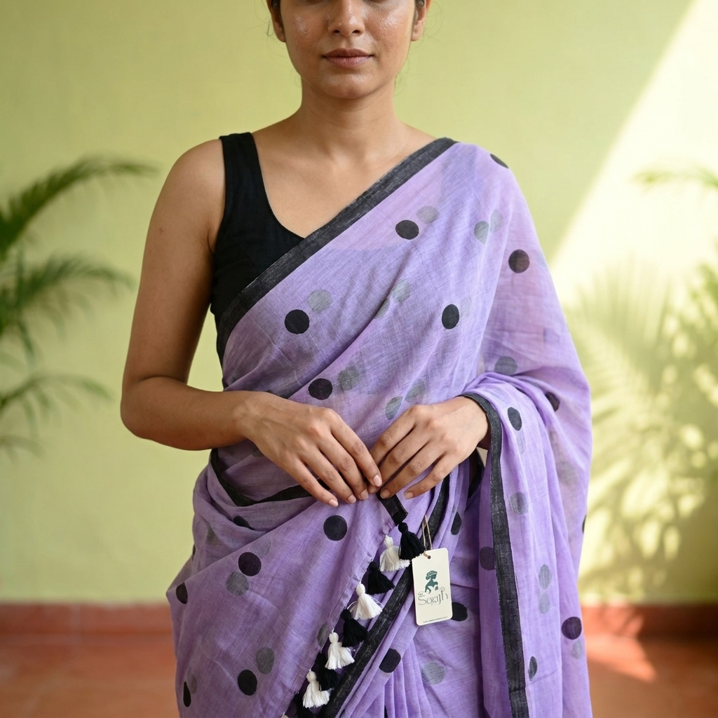 Polka Dot Mul Cotton - Violet - Image 4