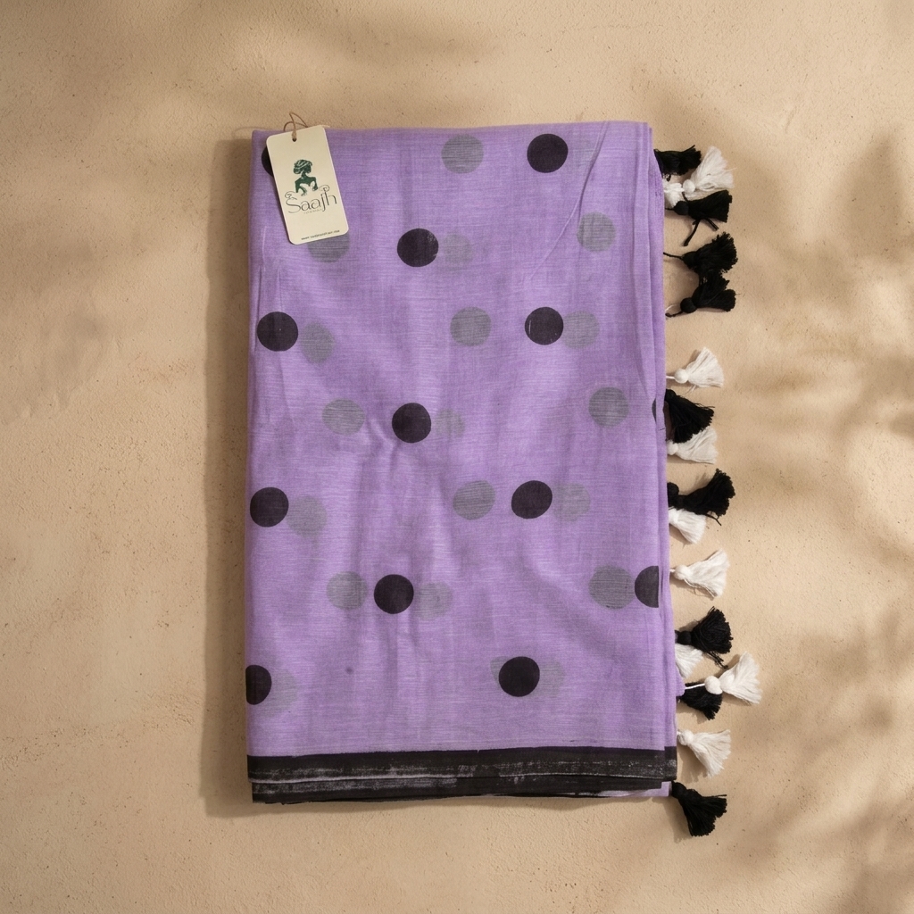 Polka Dot Mul Cotton - Violet - Image 3