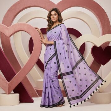 Polka Dot Mul Cotton - Violet
