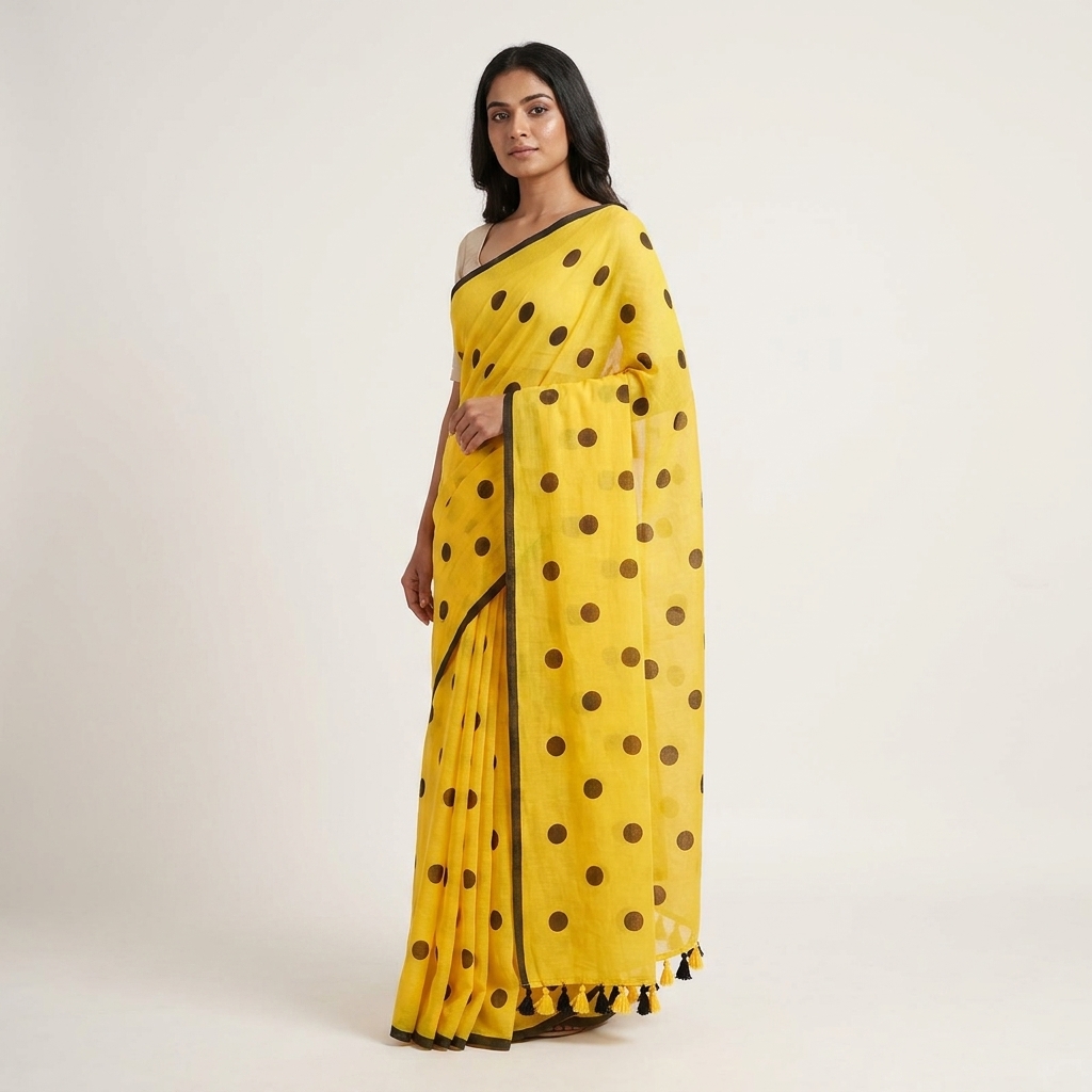Polka Dot Mul Cotton - Yellow - Image 2