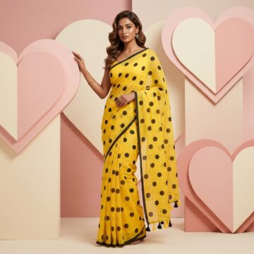 Polka Dot Mul Cotton - Yellow