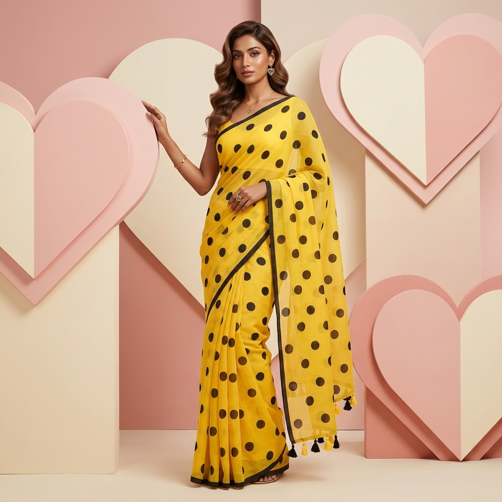 Polka Dot Mul Cotton - Yellow