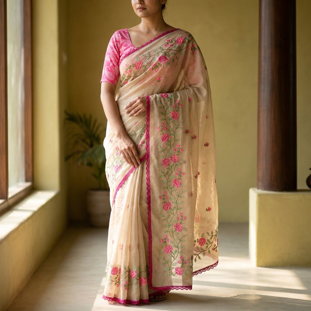 Sandhya Beige Kota Doria - Edition 01 - Image 4