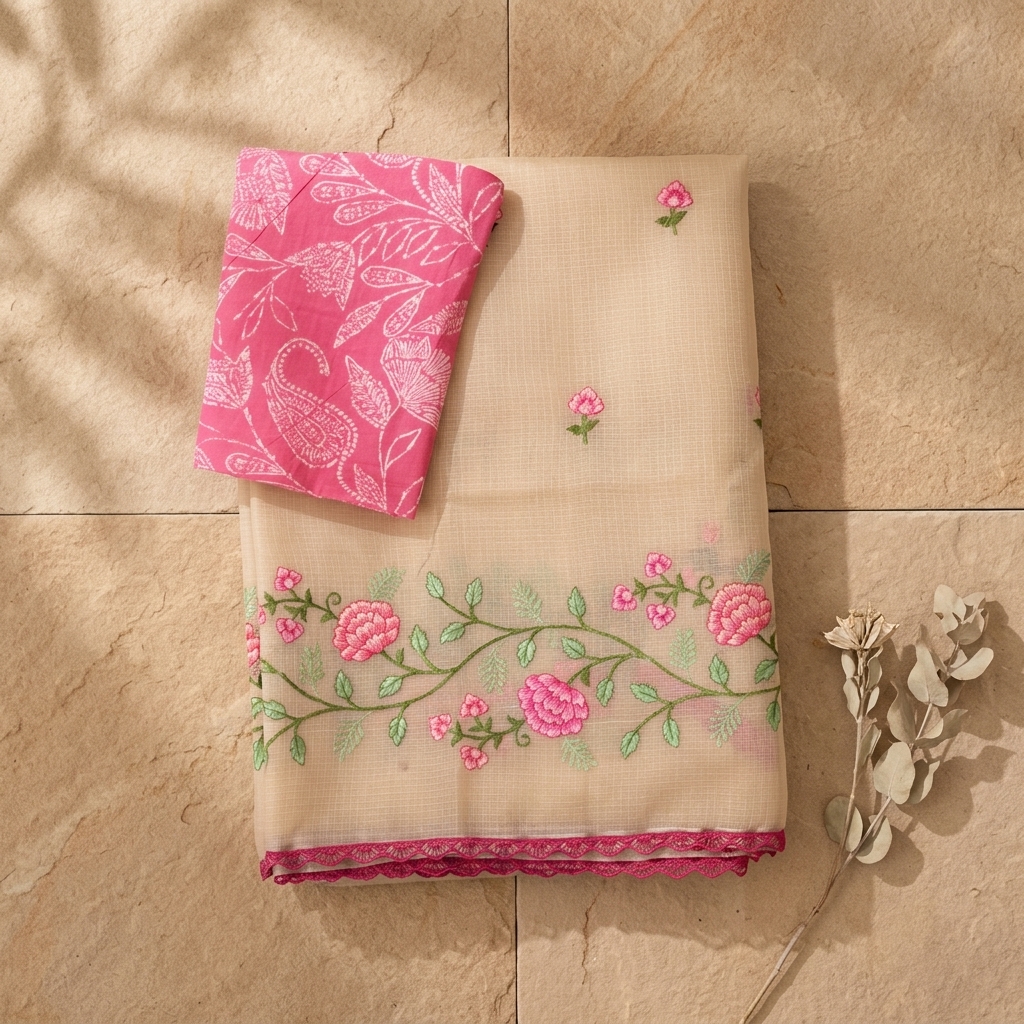 Sandhya Beige Kota Doria - Edition 01 - Image 3