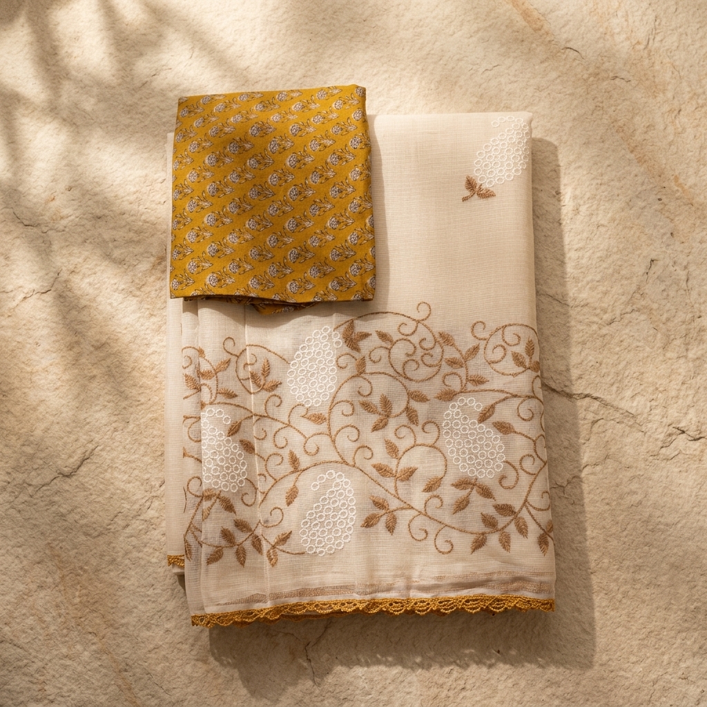 Sandhya Beige Kota Doria - Edition 03 - Image 3