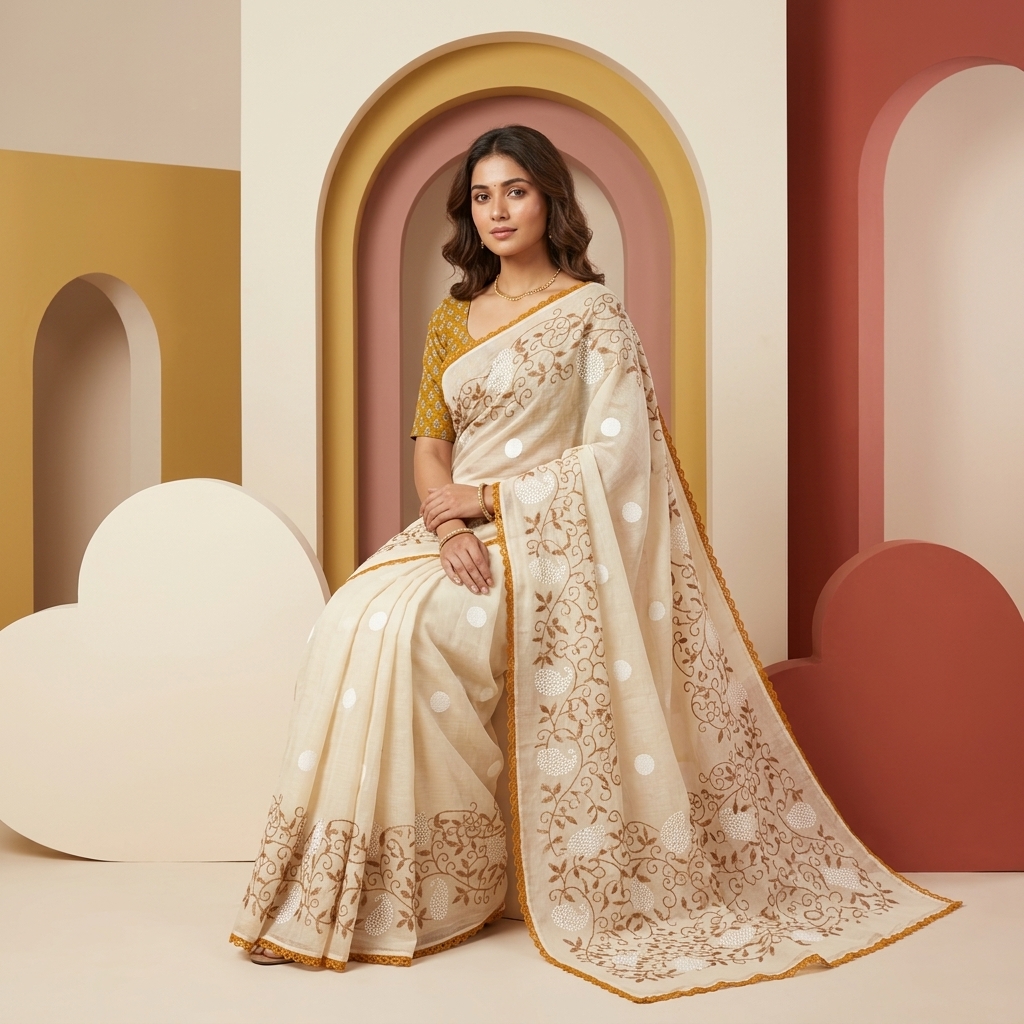 Sandhya Beige Kota Doria - Edition 03
