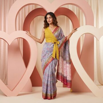 Sunehri Blush Kota Doria - Ready to wear