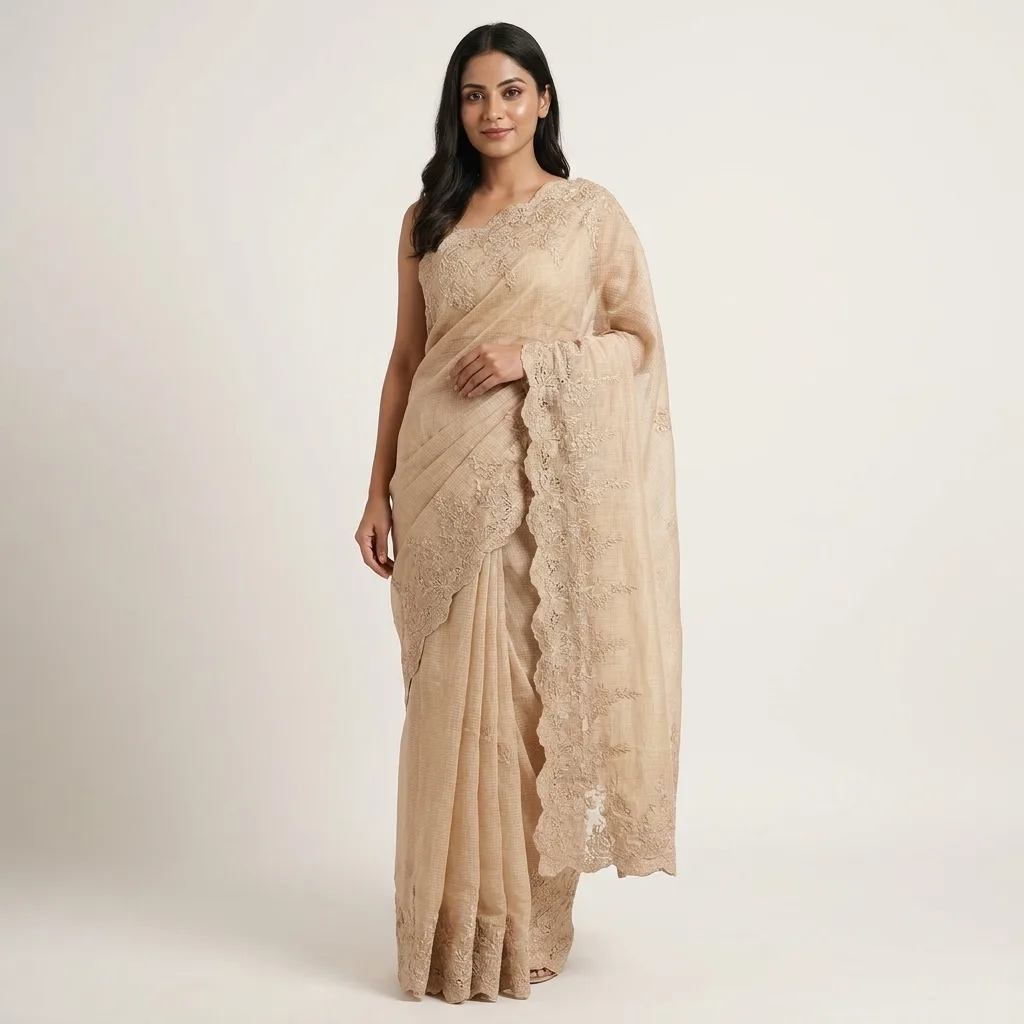 Sunehri Noor Kota Doria Saree - Image 3