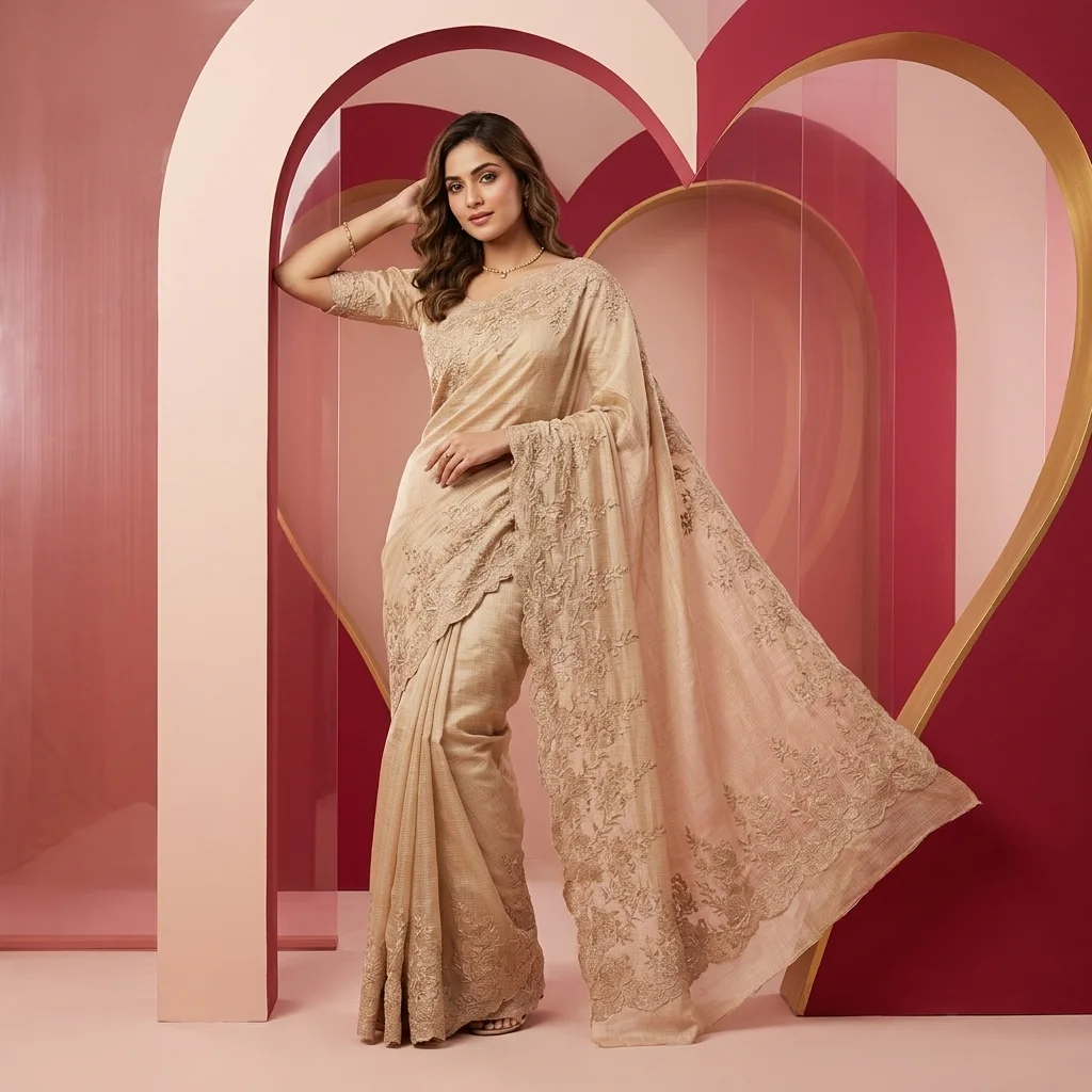 Sunehri Noor Kota Doria Saree - Image 4
