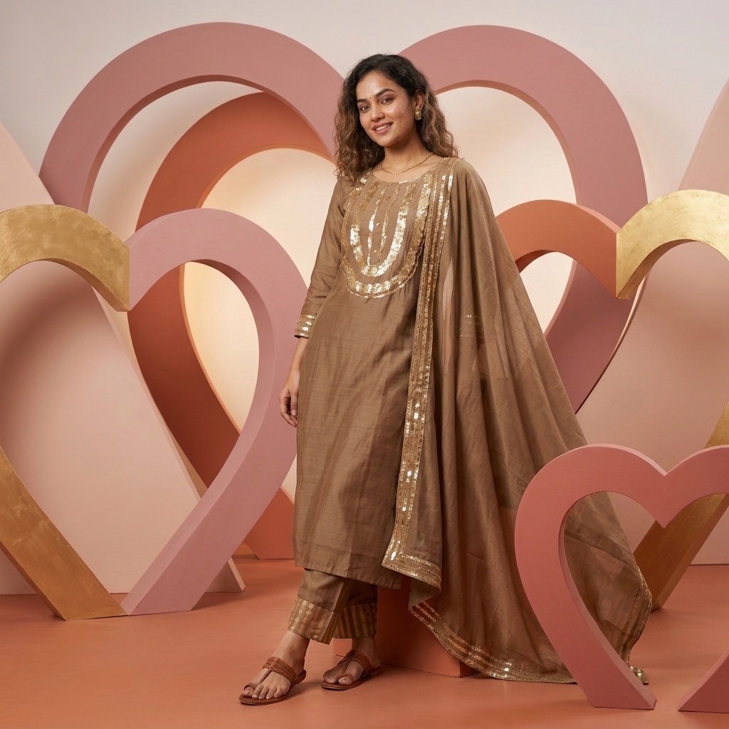 Utsav 3 piece set in Chocolate shade