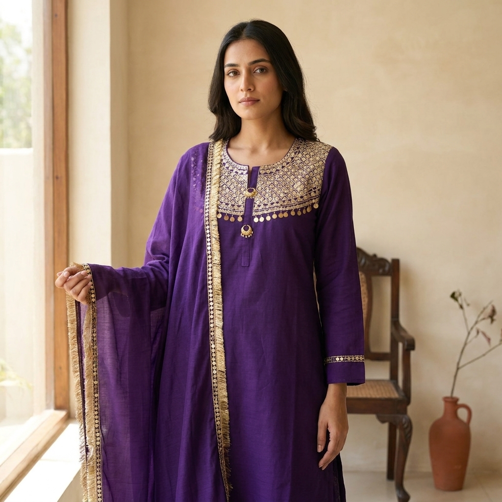 Utsav 3 piece set in Purple