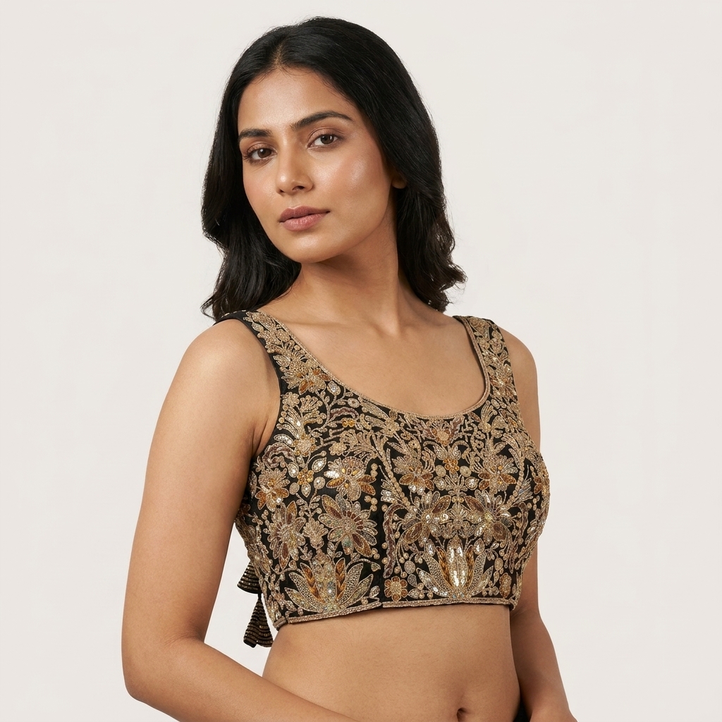 Zari Black Blouse - Image 2