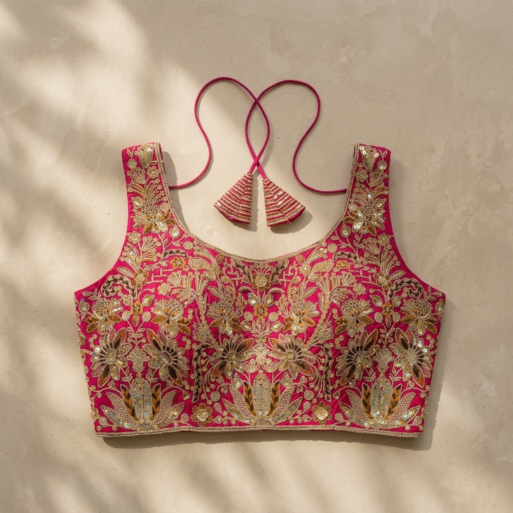Zari Pink Blouse - Image 4