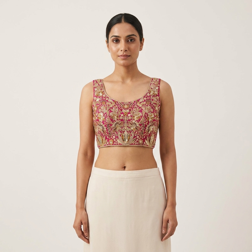Zari Pink Blouse - Image 2