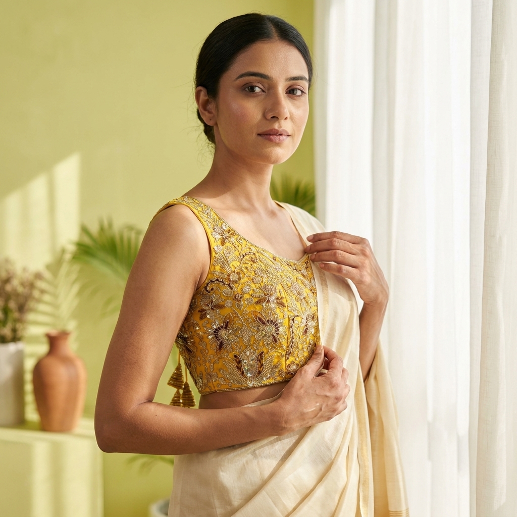 Zari Yellow Blouse - Image 5