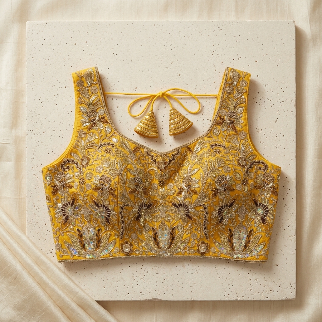 Zari Yellow Blouse - Image 4